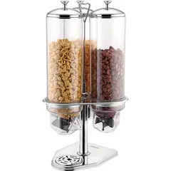 Dispenser for muesli 3 containers  stainless steel, polycarbonate  4 l , H=60.5, L=30.5, B=28.4 cm  metallic, transparent.