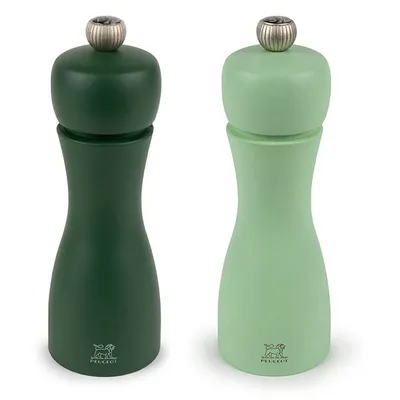 Набор мельниц для специй «Таити»[2шт] бук,сталь нерж. D=52,H=150мм изумруд.,салатов., Цвет: Изумрудный