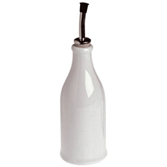 Бутылка для масла и уксуса фарфор,металл 250мл D=65,H=230,L=70,B=70мм белый,металлич.