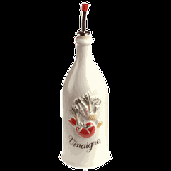 Бутылка для уксуса «Прованс» фарфор,металл 250мл D=65,H=230,L=70мм белый,роспись