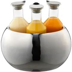 Capacity for cooling +3 carafes  stainless steel, glass  D=35, H=32cm  metal.