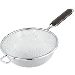 Fine mesh sieve  stainless steel  D=16, H=6, L=38cm  metallic, black