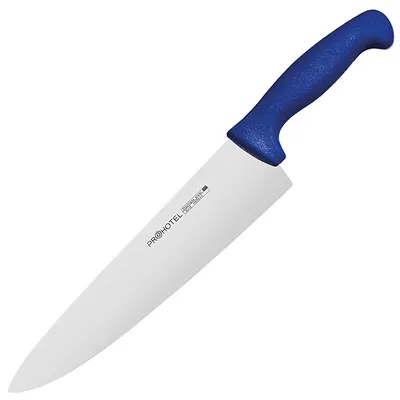 Нож поварской «Проотель» сталь нерж.,пластик ,L=380/240,B=55мм синий,металлич.