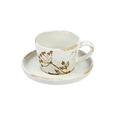 Чашка кофейная «Фенхель» фарфор 100мл D=68,H=48,L=90мм белый, изображение 5