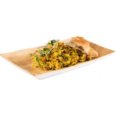 Блюдо сервировочное «Бамбук» прямоугольное пластик ,H=3,L=21,B=13см бежев.,белый, изображение 2