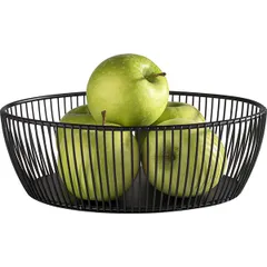Корзина для фруктов «Сварт» овальная металл ,H=8,L=24,B=19см черный, изображение 2
