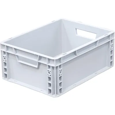 Ящик для продуктов сплошной с ручками (от 0 до +50°C) полипроп. 20л ,H=17,L=40,B=30см серый, Высота (мм): 170
