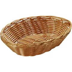 Oval wicker bread basket  polyrottan , H=6, L=21, B=17cm  brown.