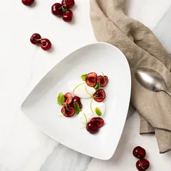 Тарелка «Энджой» треугольная фарфор ,L=21,3,B=19,4см белый, изображение 3