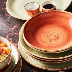 Тарелка «Крафт Грин» мелкая фарфор D=305,H=37,L=305,B=275мм зелен., изображение 4