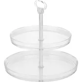 Этажерка «Палладио» 2 яруса для десерта стекло,пластик D=22/27,H=26см прозр.