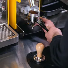 Темпер для кофе сталь нерж.,бук D=53,H=95мм стальной,бежев., изображение 2