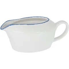 Sauce boat “Blue Dapple” porcelain 370ml ,H=82,L=200,B=100mm white,blue