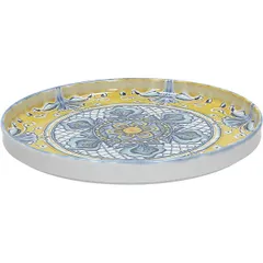 Тарелка «Позитано» с бортом фарфор D=270,H=25мм васильк.,горчич., изображение 2