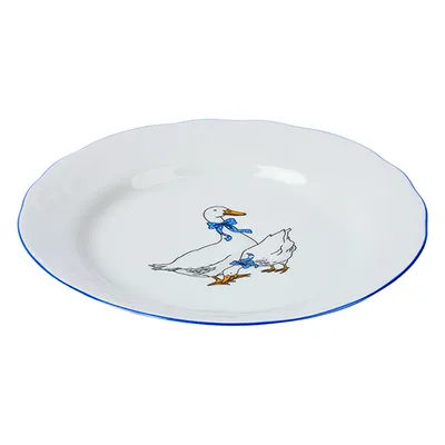 Тарелка «Надежда» Гуси мелкая фарфор D=200,H=26мм белый,синий, изображение 2