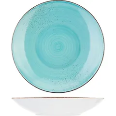 Deep plate “Options Rustic Lagoon”  porcelain  D=24cm  turquoise.