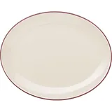 Блюдо «Кларет» овальное фарфор ,H=11,L=200,B=160мм бежев.,бордо