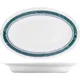 Блюдо «Риалто» овальное стекло 150мл ,H=28,L=220,B=140мм белый,зелен.