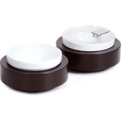 Емкость фуршетная «Фрэймс» на подставке пластик,полиэтилен 0,55л ,H=85мм белый,коричнев.