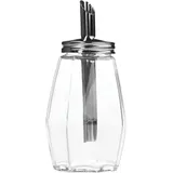 Сахарница с дозатором стекло,сталь 180мл D=50,H=135,L=50мм прозр.,металлич.