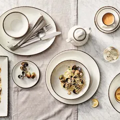 Блюдо «Чакоул Дэппл» овальное фарфор ,H=2,L=34,B=27см белый,черный, изображение 2