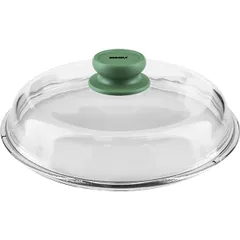 Cover for frying pan “D.Green”  glass  D=24cm  transparent, green.