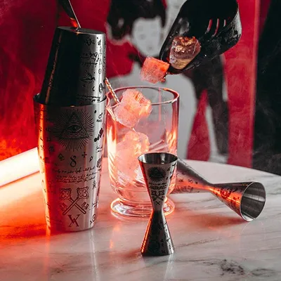 Джиггер «Афродит Алкеми» 30/45 мл с рисунком сталь нерж. D=5,H=12см серебрист., изображение 7