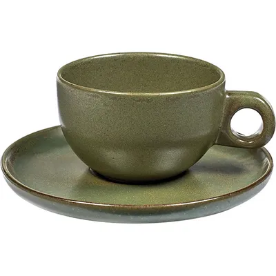 Чайная пара «Серфис» керамика 230мл зелен., Цвет: Зеленый