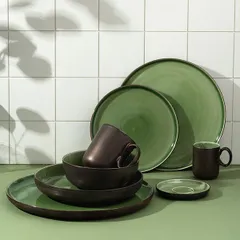 Тарелка «Сейдж» фарфор D=27см зелен.,бронз., изображение 3