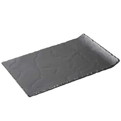 Serving dish “Basalt” ceramics ,H=20,L=332,B=200mm black