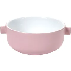 Salad bowl bone porcelain D=140,H=62mm pink,white