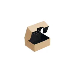 Контейнер бумажный OneBox с крышкой картон 350мл ,H=4,L=8,B=10см черный, изображение 2