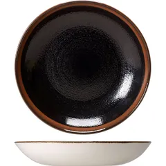 Salad bowl “Koto”  porcelain  0.7 l  D=205, H=40mm  black, brown.