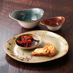 Тарелка «Крафт Грин» мелкая фарфор D=305,H=37,L=305,B=275мм зелен., изображение 2