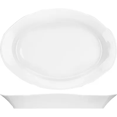 Блюдо «Идиллия» овальное фарфор ,H=42,L=330,B=236мм белый
