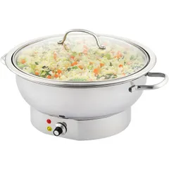 Мармит электрический с крышкой 50/60Гц сталь,стекло 3,8л D=30,H=23,5см 500вт металлич.,прозр.