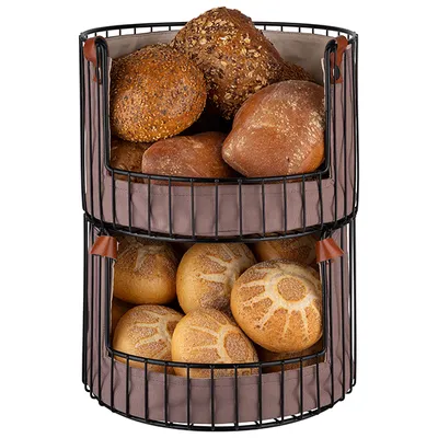 Корзина для фруктов металл,хлопок D=27,5,H=18,5см черный, изображение 4