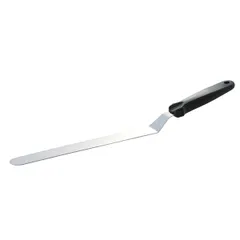 Лопатка кондитерская изогнутая сталь нерж.,пластик ,L=38/25,B=3см металлич.,черный