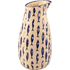 Jug “Thalassios” ceramics 1.4l D=12.5,H=23.5cm beige,blue