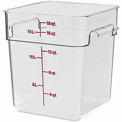 Container for products, graduated  polycarbonate  17.2 l , H=32, L=31, B=25.6 cm  transparent.