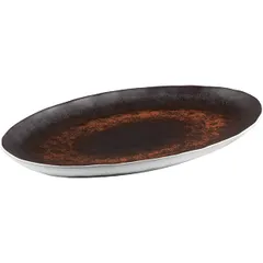 Serving dish “Estia” oval  porcelain ,H=40,L=505,B=335mm brown,white