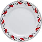 Plate “Mezen” Classic Geese flat porcelain D=19,H=2cm white,red