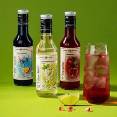 Набор сиропов «Гренадин, Кубинский Мохито, Блю Кюрасао» для лимонадов[3шт] стекло,картон 250мл, изображение 3