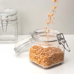 Банка «Кремлин» квадратная с крышкой стекло 0,74л ,H=108,L=96,B=96мм прозр., изображение 4