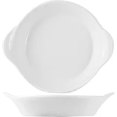 Portion frying pan “Kunstwerk”  porcelain  350ml  D=175, H=25, L=207mm  white