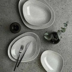 Салатник «Гэлэкси» фарфор 0,86л D=250,H=51мм свет.-сер., изображение 3