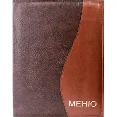 Combination menu folder with screws  leatherette , L=32.5, B=25.5 cm  dark brown, brown.