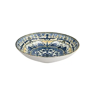 Тарелка глубокая «Блум Гранада» фарфор D=210,H=55мм синий,желт., изображение 2