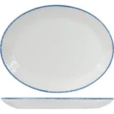 Dish “Blue Dapple” oval  porcelain ,H=20,L=203,B=160mm white,blue