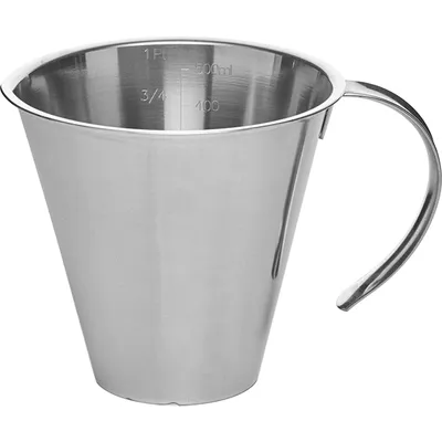 Стакан мерный с ручкой сталь нерж. 0,5л D=11,5,H=12см серебрист.